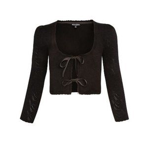 For Love & Lemons Tie-front Pointelle Cardigan